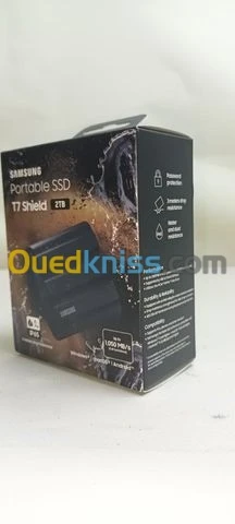 Samsung Portable SSD T7 Shield - 2TB - Externe - USB 3.2 Type C - 1050 Mo/S