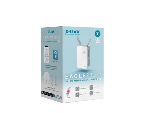 D-LINK E15 RÉPÉTEUR WIFI MESH AX1500 - EAGLE PRO AI - WIFI 6 - BOUTON WPS - SÉCURITÉ WPA3