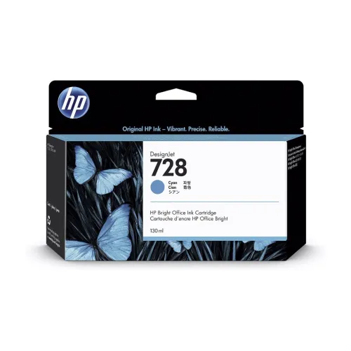 HP DESIGNJET 728 -PACK D'ENCRE ORIGINALES 130ml - 4 COULEURS - HP DESIGNJET T730 - T830 -T650 -T630
