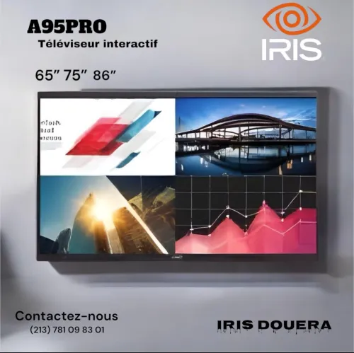 IRIS A100 PRO - ÉCRAN INTERACTIF 98" 248 CM - 4K UHD - ANDROID - WI-FI - BLUETOOTH - SUPPORT INCLUS