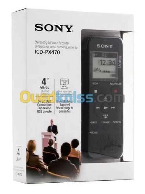 Dictaphone SONY ICD-PX470 4GB 62 Heurs