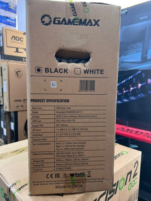 BOITIER GAMING GAMEMAX MOONLIGHT RAINBOW ATX RGB BLACK