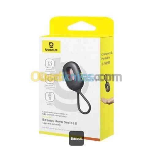 BASEUS HEYO CAMERA DETECTOR SERIE II - 3D SENSOR - LIGHTNING - ALARM MODE - ANTI-VOL -PORTABLE -NOIR