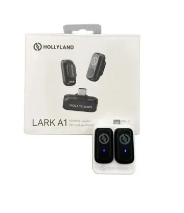 HOLLYLAND LARK A1 MINI DUO - MICROPHONE SANS FIL LAVALIER - USB-C - HAUTE QUALITÉ - BLACK