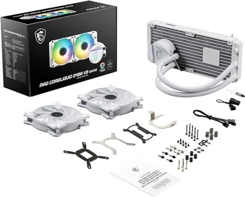 WATERCOOLING MSI MAG CORELIQUID 240R V2 - 240mm ARGB Pour Processeur Intel/AMD - Blanc