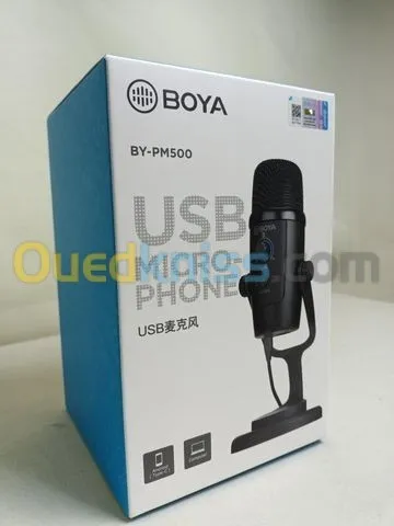 Boya BY-PM500 MICROPHONE À CONDENSATEUR - DOUBLE DIRECTIVITÉ - 24BITS/48 KHZ - USB/USB-C