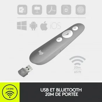 Logitech R500s - Télécommande De Présentation - 3 Boutons - 
