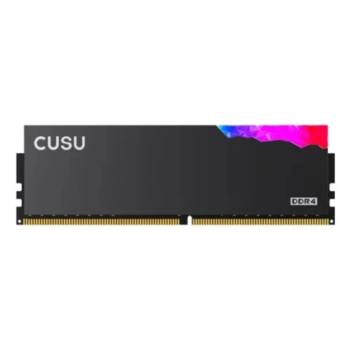RAM CUSU DESKTOP - 8GB DDR4 - U-DIMM - 3600 MHZ - RGB - HEATSINK - CL18 - INTEL / AMD - BLACK