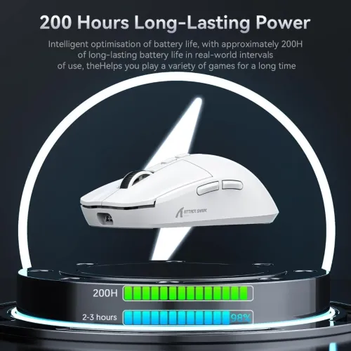 ATTACK SHARK X6 - SOURIS FILAIRE & SANS FIL - BLUETOOTH - USB 2.4G - 7 BOUTONS - 26000 DPI - WHITE