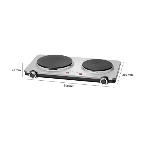 Plaque de cuisson BOMANN double 2500 W inox DKP3668