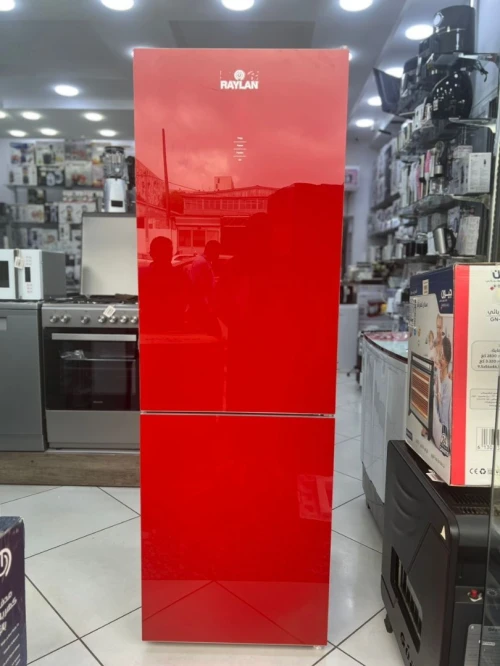 REFRIGERATEUR RAYLAN 410 LITRES COMBINE ROUGE / NOIR