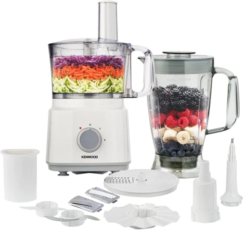 Robot Culinaire Avec Blender - KENWOOD - FDP03.C0WH - 750W - Bol 2L - Blender 1.8L - Blanc 
