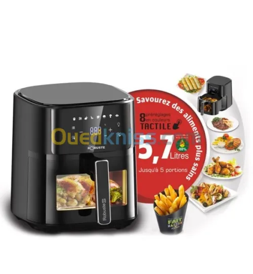  Friteuse Robuste Sans Huile Airfryer Tactile 5.7 L 1700W AF6 Noir