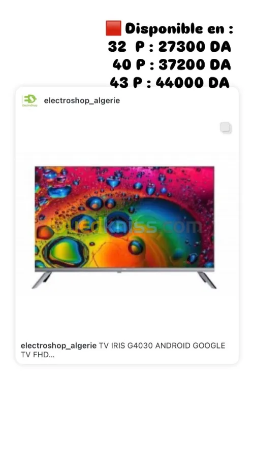 TV IRIS G4030 ANDROID GOOGLE TV FHD 32 P / 40P / 43 P / 50 P 