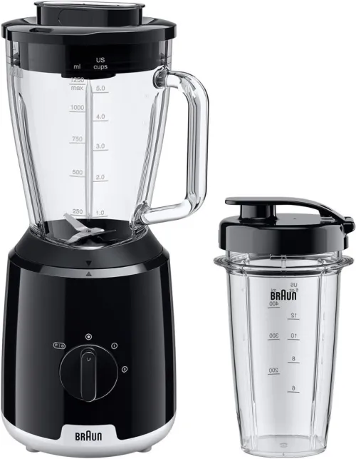 Blender BRAUN JB1051BK avec récipient en verre de 1,5 l à 2 vitesses 