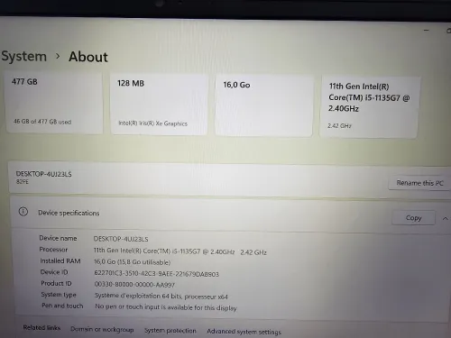 -VENDU- Lenovo ideapad 5 i5 11eme , 16G /512G SSD