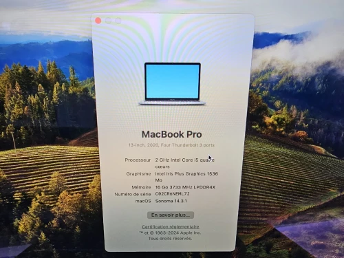 VENDU- Macbook Pro i5-2020 (13,3 inch , 2020) Touchbar 16G/1T