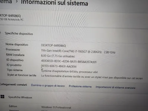 -VENDU- HP 250 G8 i7-11eme 8G/512 SSD