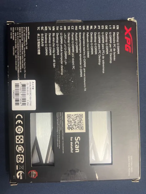 XPG Spectrix D60G DDR4 RGB Memory 2*8GO 3600 MHz