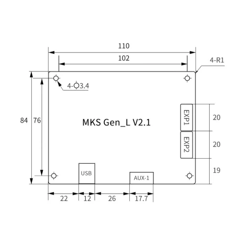 Carte de commande MKS GEN L V2.1 pour imprimante 3D (nouvelle version) Arduino 