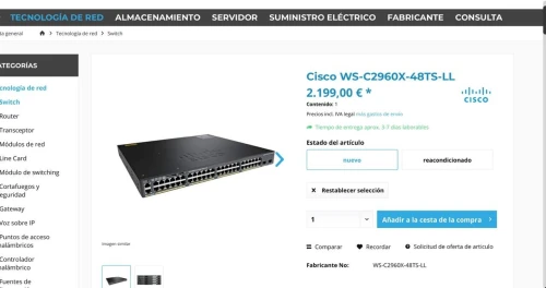 Cisco Catalyst 2960X WS-C2960X-48TS-LL V05 48 ports