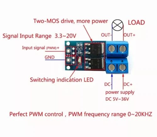 Double MOSFET 400W Arduino 15 A 