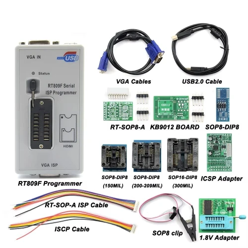 Programmeur RT809F d'origine + 12 adaptateurs