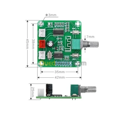 Carte Amplificateur De Puissance Bluetooth 5W X 2 Arduino