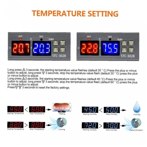 Contrôleur De Température Et Humidité Stc-3028 arduino