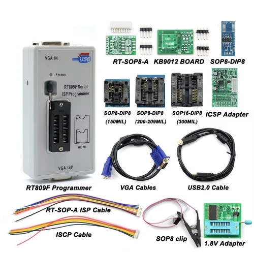 Programmeur RT809F d'origine + 12 adaptateurs