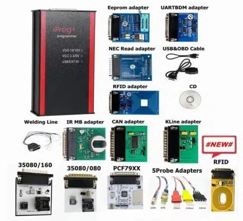 Programmeur de clé complet IPROG Pro V87, Iprog + Eeprom, autoradio IMMO, carte Prada, kilomètre DIGIPROG 3 Carprog, 2024 AVEC 12 ADAPTATEUR
