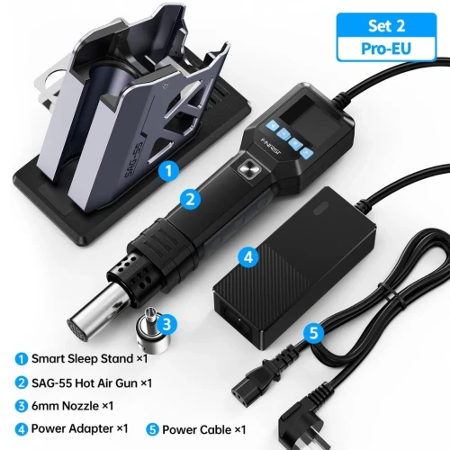 FNIRSI SAG 55 Intelligent 550 w Hot Air Gun Modele Pro