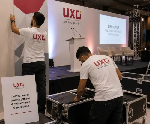 Installation et aménagement d'événements d'entreprise