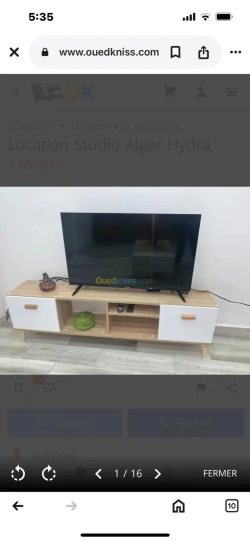 Vente Appartement Studio Alger Hydra