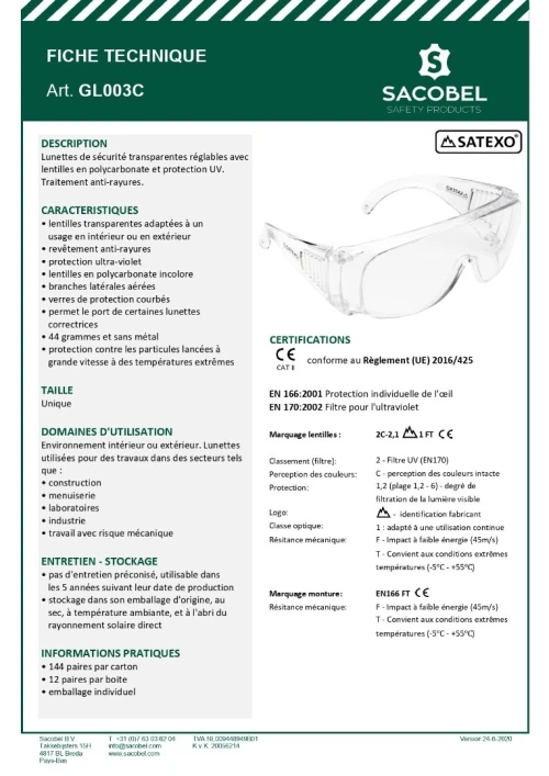 lunette de sécurité fumée/casque de chantier made in uk