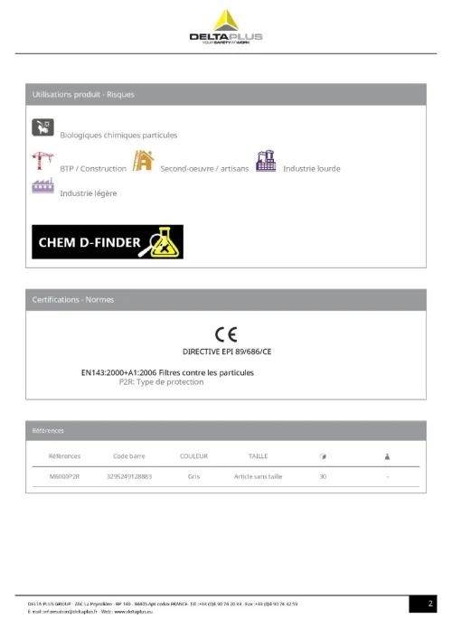 casque de chantier/lunette de sécurité fumée/demi masque P2,P3/