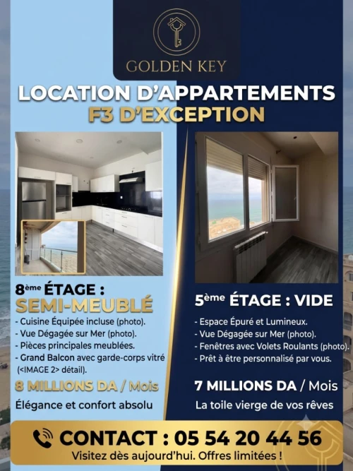 Location Appartement F3 Alger Ain benian