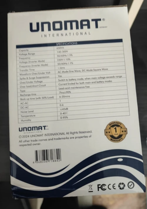 ONDULEUR UNOMAT UM IEC 650VA - 3 sortie