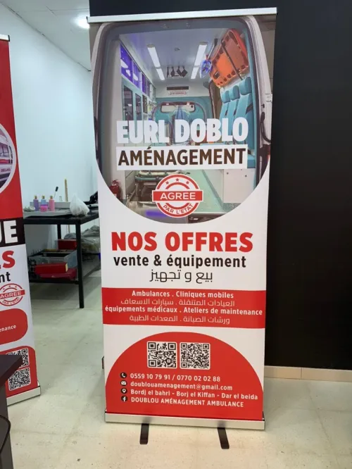 Pack foire : carte visite , banner, bache, bloc note, stylo, flyer ....