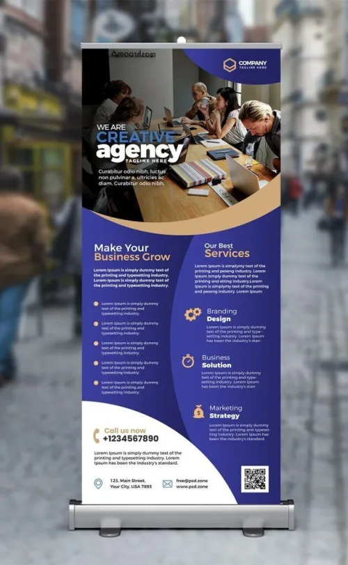 Banner Roll-up  / Impression sur bache / one way / Autocollant ......