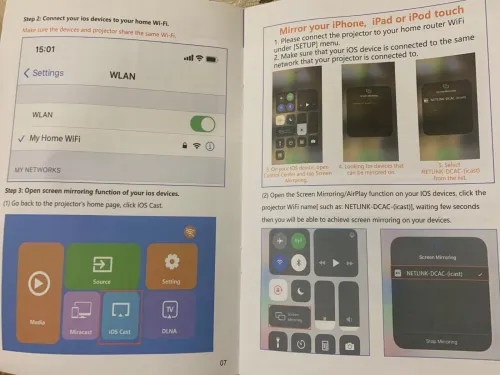 Projecteur HD WiFi Bluetooth HDMI USB avec Haut-parleur intégré