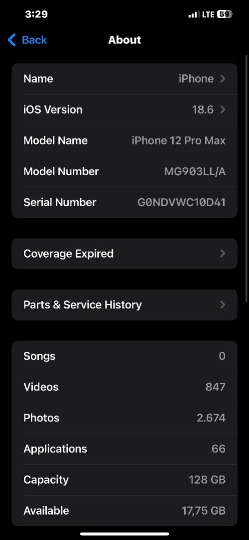 Appel Iphon 12 pro max