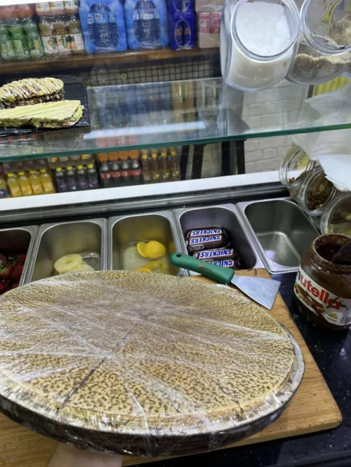Les crêpes croustillant gros et détail 