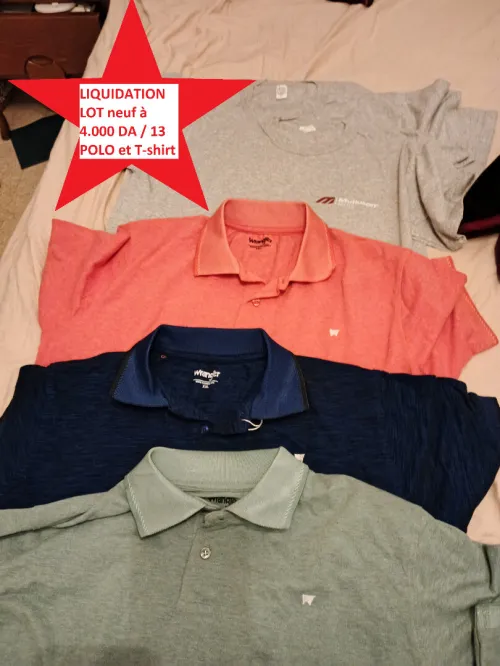 ***PROMO AID EL FITR ***  LOT GROS 4.000 Da/ 13 POLO et T-shirt /Coton/ Homme /