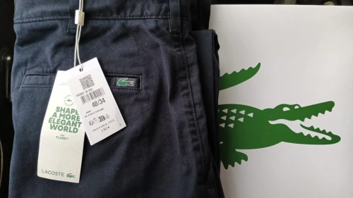LACOSTE PARIS ORIGINAL Pantalon Toile bleu marine Coton  Taille :40