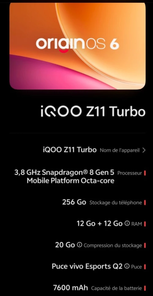 IQoo Z11 Turbo   12/256 GB IQoo Z11 Turbo
