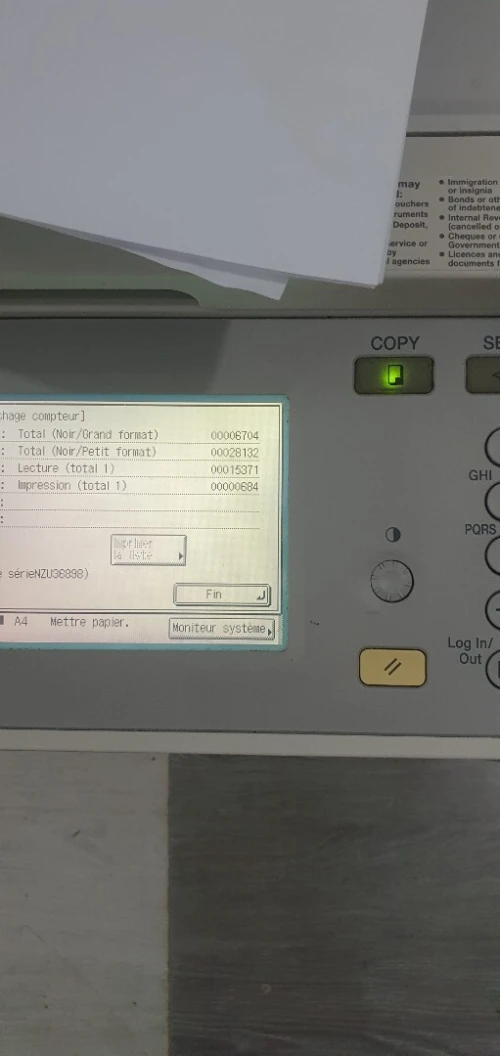 Photocopieur canon ir 2520