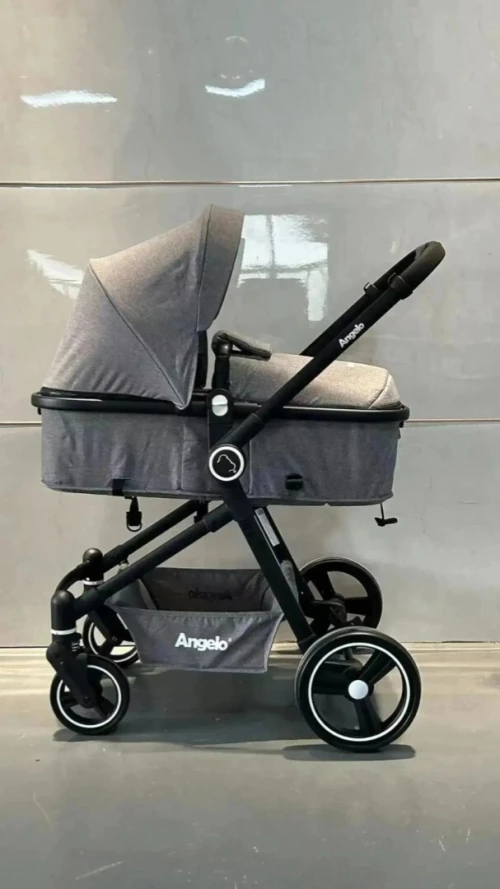 Poussette Bébé Landau Réversible ANGELO - couleur noir et gris - neuf 