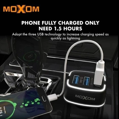CHARGEUR AUTO MX-VC01 MICRO-TRIPLE PORT
