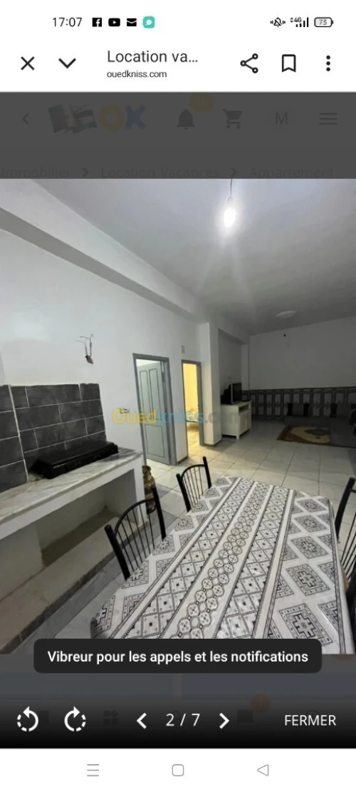 Location Appartement Niveau de villa F2 F3 Mostaganem Mostaganem